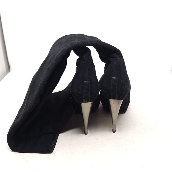 Giuseppe Zanotti Womens Boots OTK Black Suede Leather Thigh High Heel Shoe 40 10 - Picture 10 of 15